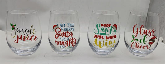 Christmas Wine Glass, set of 12