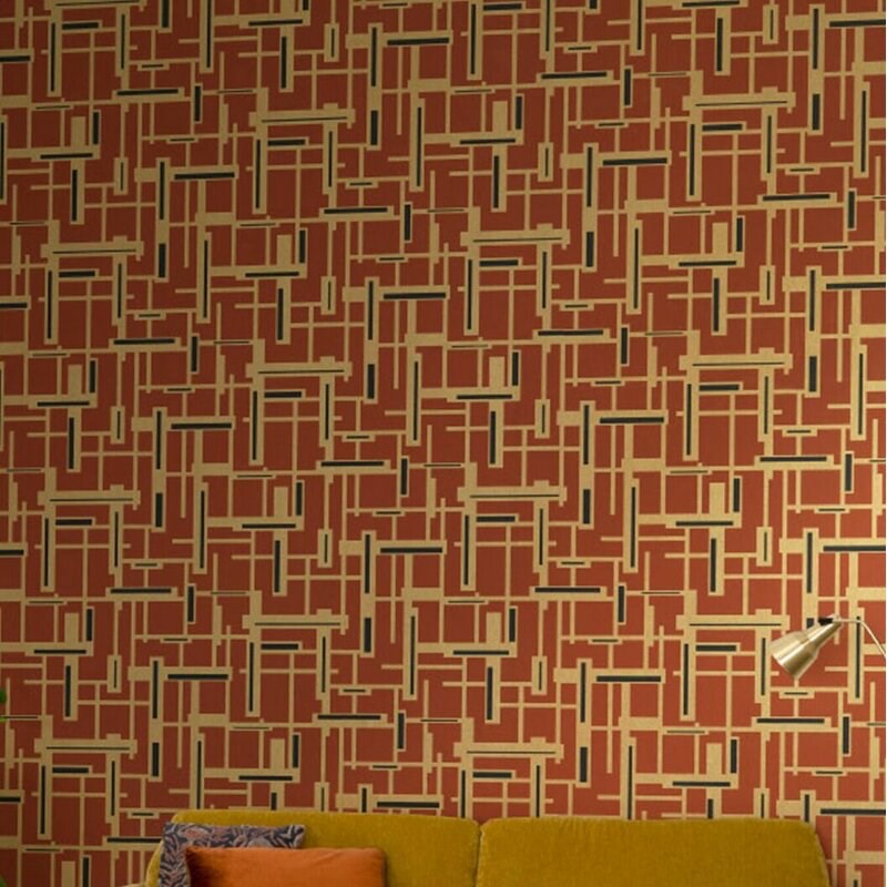 Coral Red Hasson 33' L x 21" W Wallpaper Roll