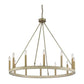 Candle Style 12-Light Oak Brass Wagon Wheel Chandelier Overhead Lights