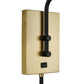 Bavaria 1 - Light Plug-in Matte Black Brass Armed Scone