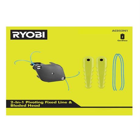 RYOBI 2-in-1 Pivoting Fixed Line and Bladed Head For Trimmers