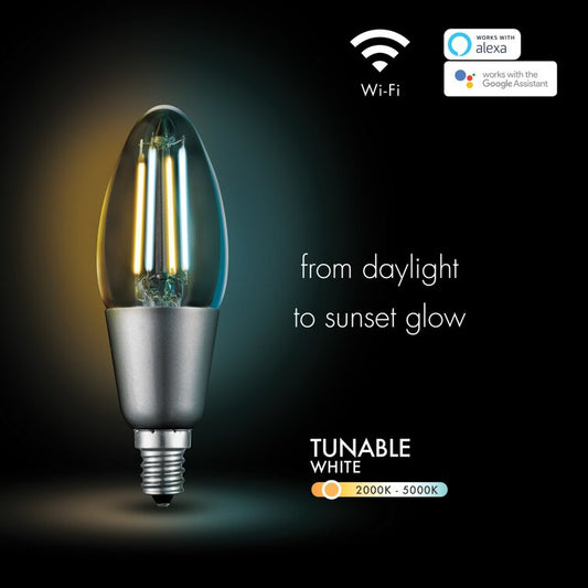 4.5 Watt (40 Watt Equivalent), B11 LED Smart, Dimmable Light Bulb, Tunable White E12/Candelabra Base