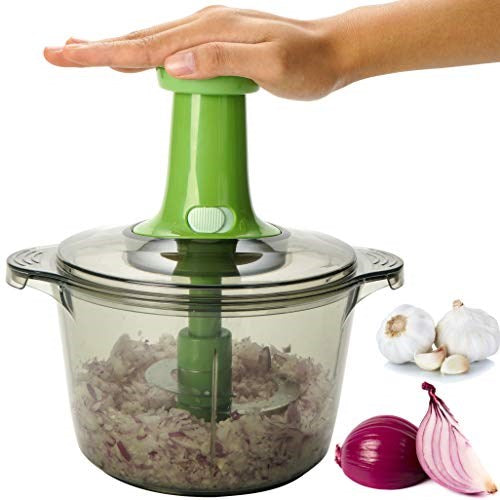 Brieftons Express Food Chopper: Large 8.5-Cup, Quick & Powerful Manual Hand Held