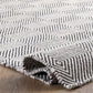 Portageville Geometric Handmade Tufted Wool Area Rug in Ivory/Black 7'6" x 9'6"