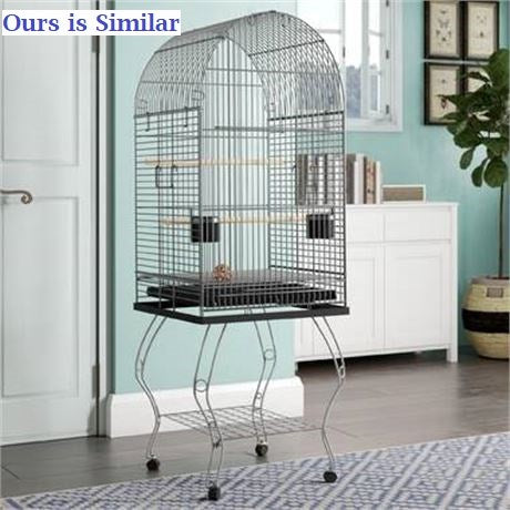 Hansel Dome Top Parrot Bird Cage with Stand - Chrome