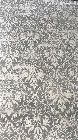 Gertmenian Aurora Collection Chartres Gray Ivory Runner 6'4" X 9'6"
