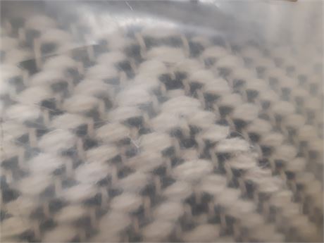 Portageville Geometric Handmade Tufted Wool Area Rug in Ivory/Black 7'6" x 9'6"