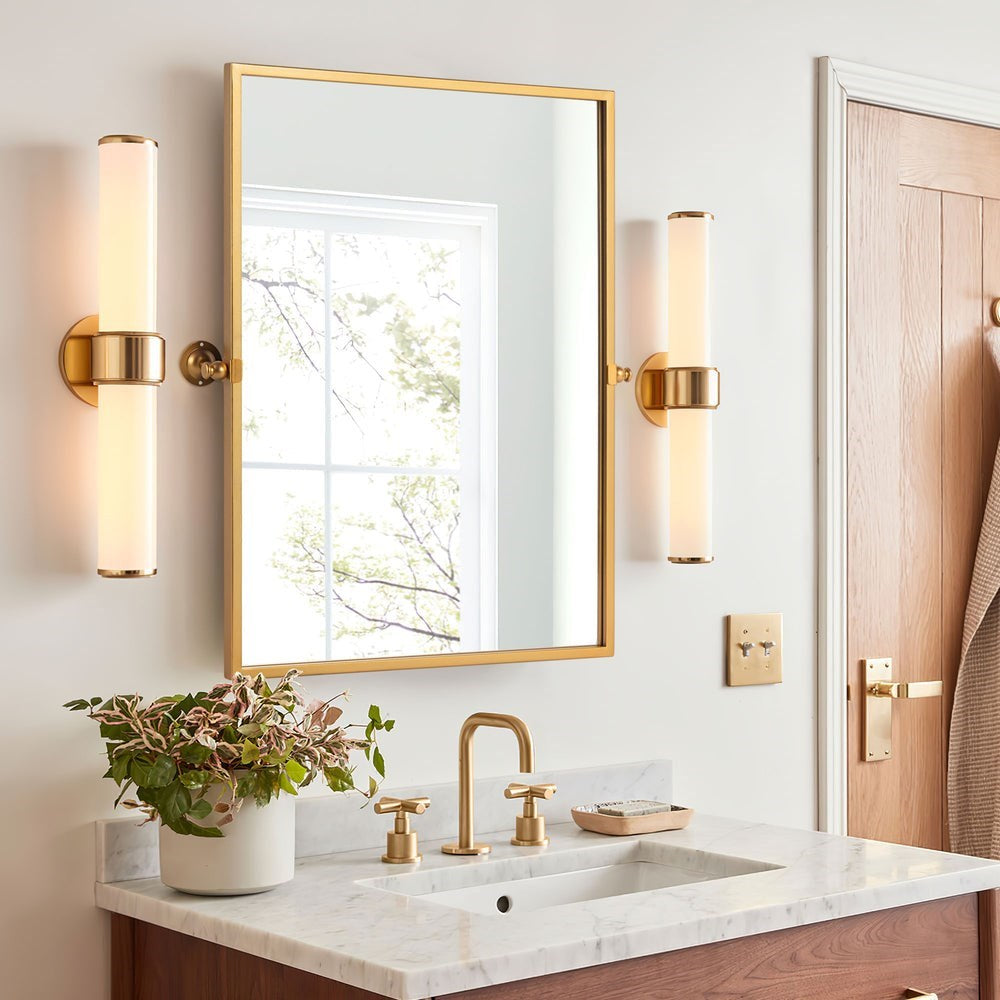 Libby 26 "x 38" Gold Rectangular Bathroom Vanity Mirror