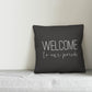 Gatwick Welcome to Our Porch Thin Indoor/Outdoor Throw Pillow, (set of 2) Dimensions: 16" X 16"