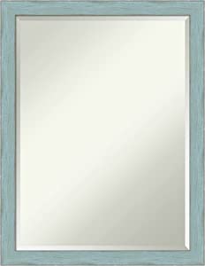 Sky Blue Tomball Coastal Beveled Distressed Accent Mirror