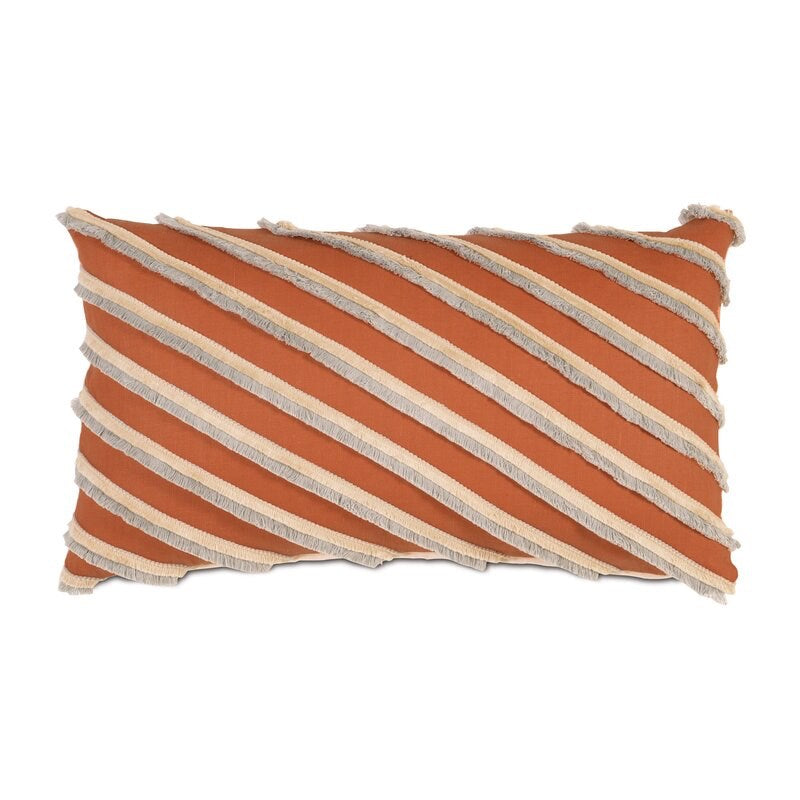 Bowie Breeze 100% Linen Striped Lumbar Pillow Cover & Insert, (1 set)