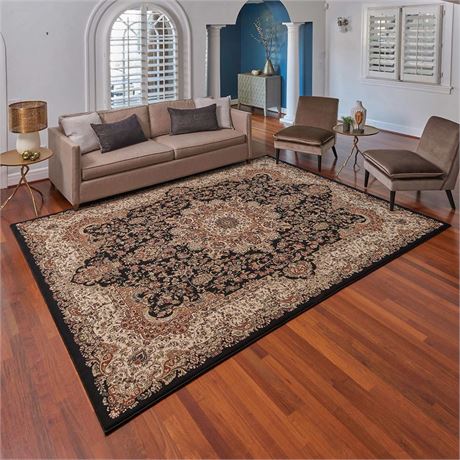 Thomasville Timeless Classic Selby Black Indoor Area Rug. 6ft. 6 in. x 9ft. 6 in