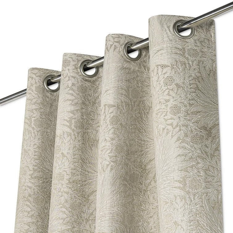 Minhaz Floral Semi-Sheer Grommet Single Curtain Panel 52" X 84"