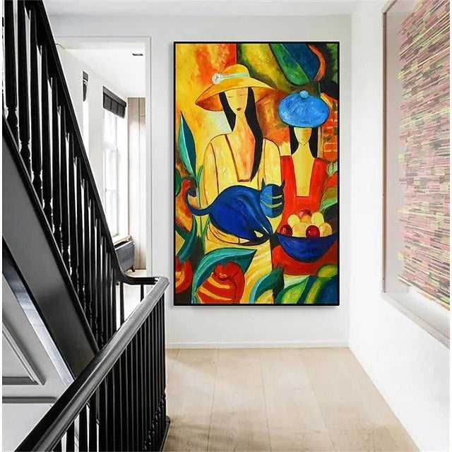 Abstract Famous Picasso Style Portrait Ready to Hang - Wrapped Canvas Painting