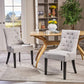 Noble House Hayden Light Grey Fabric Dining Chairs (Set of 2)