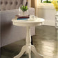 Summit Solid Wood Pedestal End Table - White Round