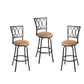 Virgil 38 in. Light Brown Cushioned Adjustable Height Swivel Bar Stools, Set of 3