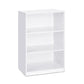 40.3 in. White Wood 3-shelf Standard Bookcase with Adjustable Shelves