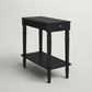End Table with Storage - Black
