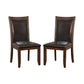 Maegan II Brown Cherry Transitional Style Side Chair Set of 2
