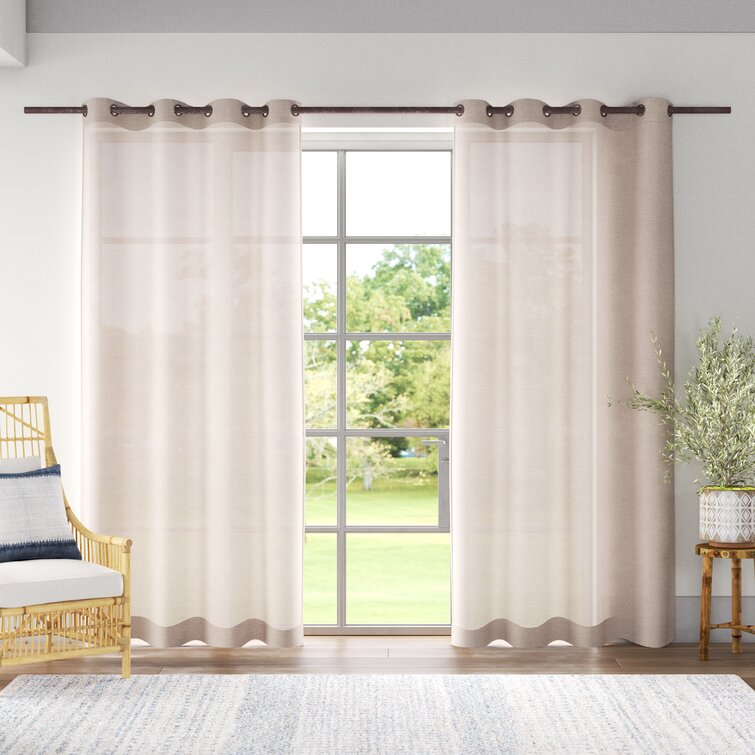 Breanna Polyester Semi-Sheer Curtain Pair (Set of 2) 54" X 120"