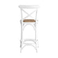Mavery Ivory Cross Back Wood Counter Stool with Woven Rattan Seat 1 Counter stool