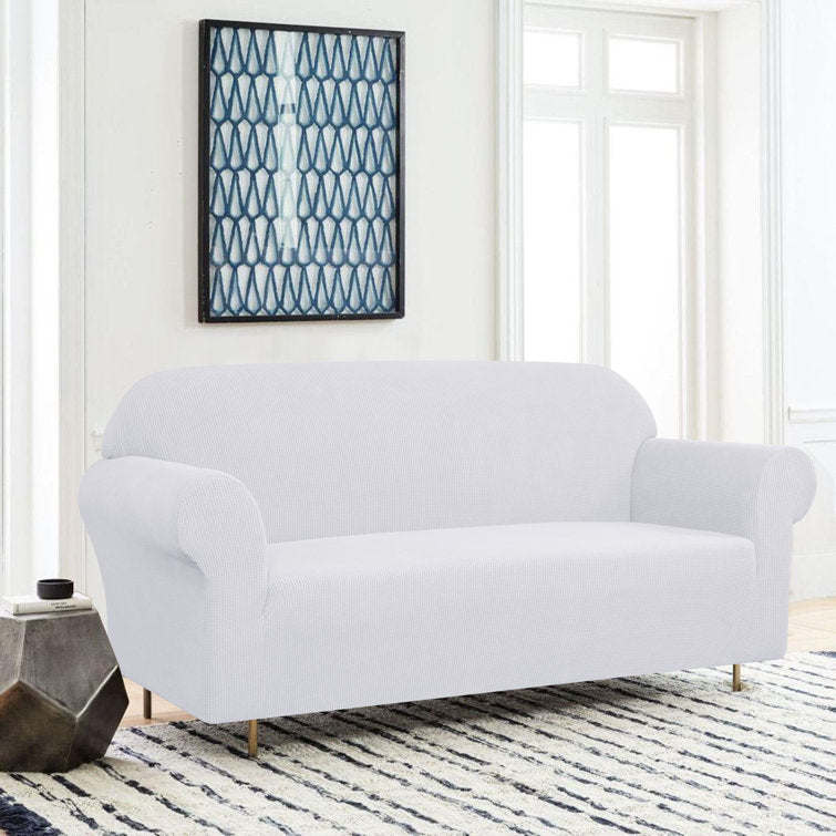 Box Cushion Sofa Slipcover White
