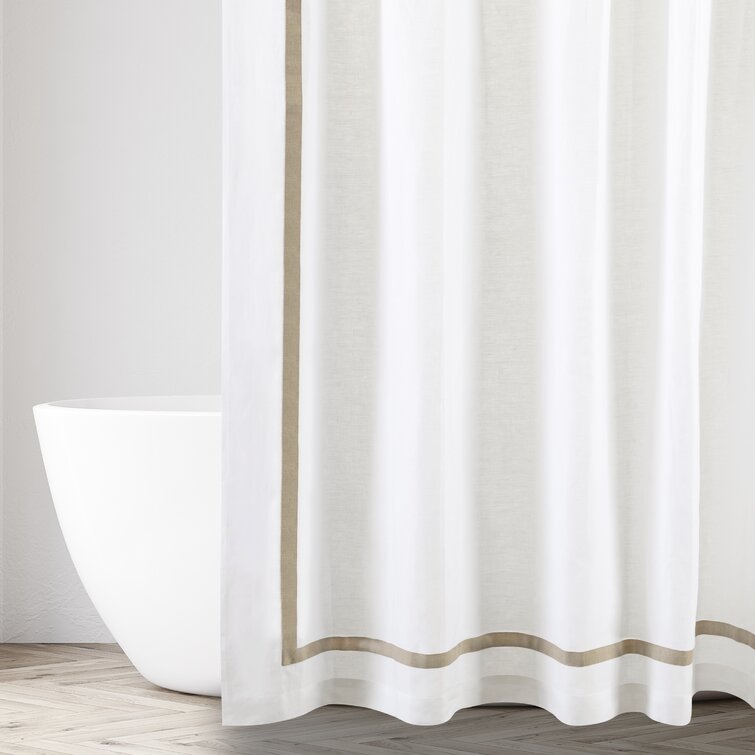 Fino Cotton Solid Color Single Shower Curtain 72'' H X 72'' W