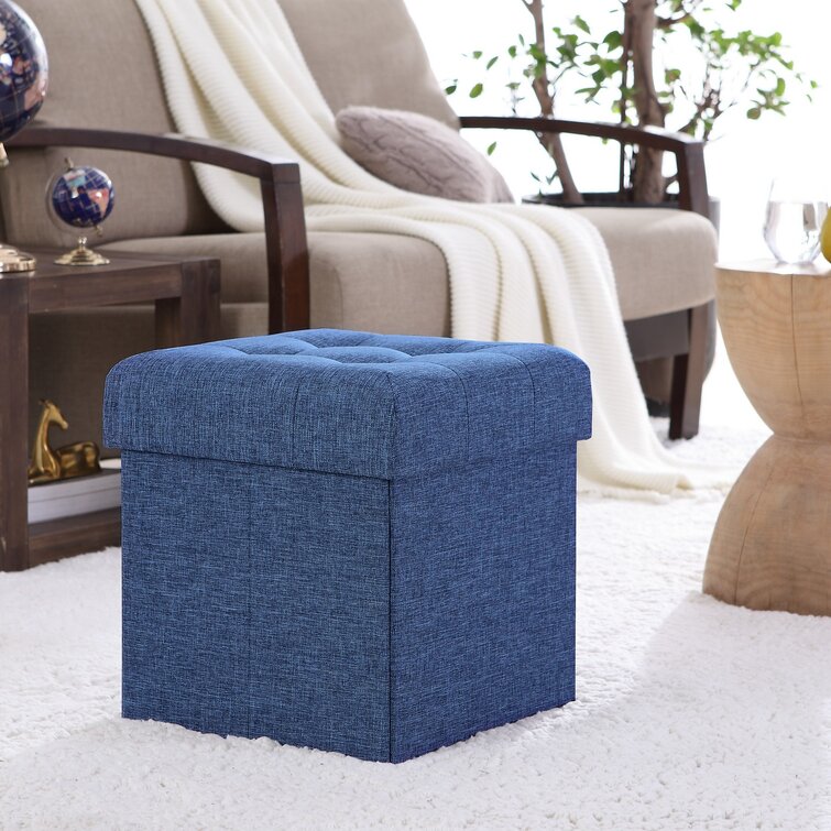 Lambertville 15'' Wide Tufted Square Solid Colour Ottoman with Storage