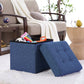 Lambertville 15'' Wide Tufted Square Solid Colour Ottoman with Storage