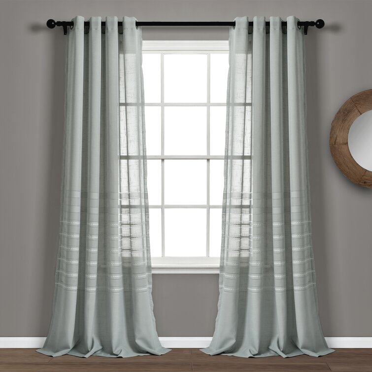 Pettry Polyester Sheer Curtain Pair (Set of 2)