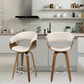 Cream Swivel Solid Wood Low Back Bar & Counter Stool (Set Of 2)