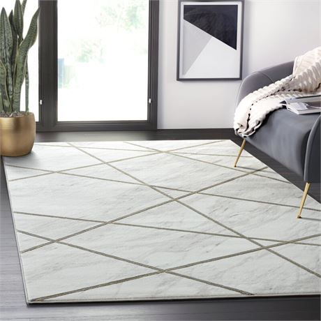 Middlesex Geometric Area Rug in Grey 7'9" X 10'2"