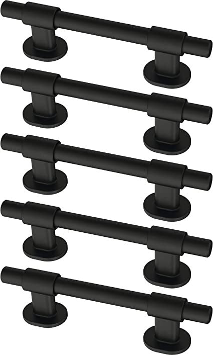 Matte Black Adjusta-Pull(TM) 1.375"-4" Centre Bar Pull Multipack (Set of 5)