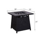 40000 BTU Square Metal Base Outdoor Propane Black Fire Pit Table, 28 in. x 25 in.