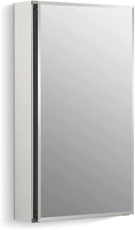 Recessed or Surface Mount Frameless Aluminum Medicine Cabinet, 26" H x 20" W x 4.81" D