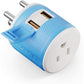 India, Nepal Travel Adapter - 3 In 1 - 2 USB - Type D - Compact Design