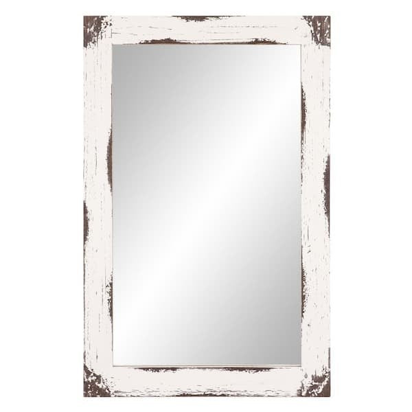 Medium Rectangle White Mirror (23.5 in. H x 36 in. W)