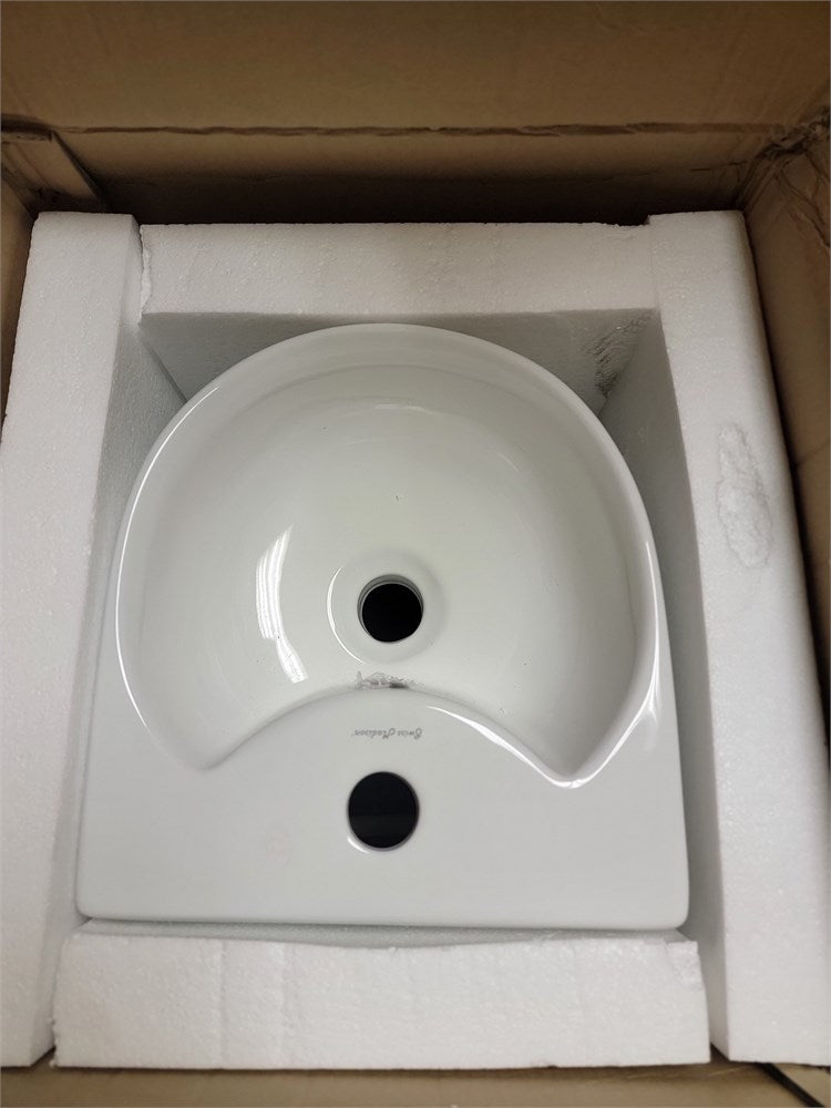 Swiss Madison Sublime Rounded Basin Pedestal Sink in Glossy White