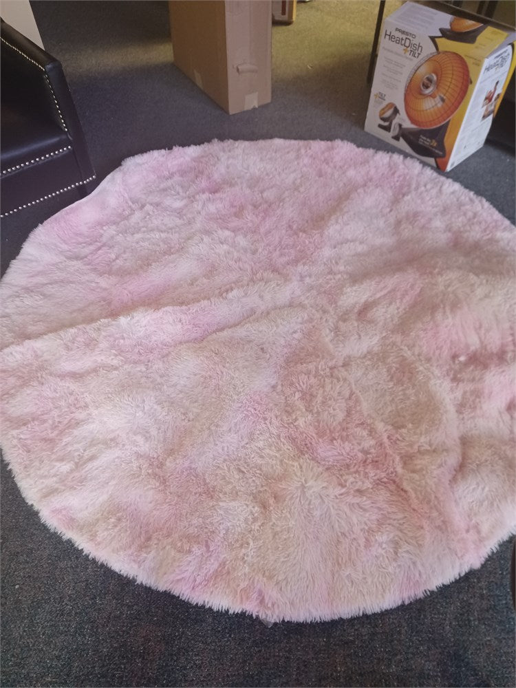Fluffy Soft Area Rug for Kids, 6ft round, Pink
