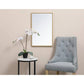 Small Rectangle Brass Modern Mirror (18 in. H x 28 in. W)