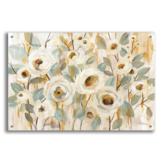 White Gold And Sage Floral 48" x 32"