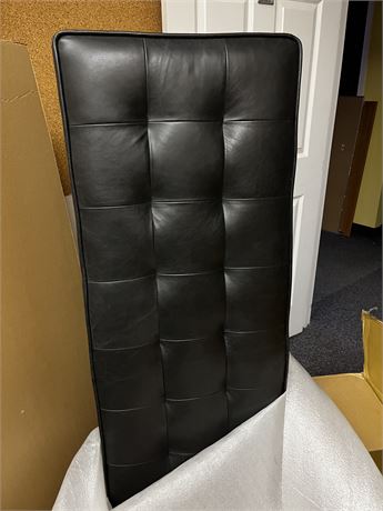 Cognac Tan Luca Leather Bench, Onyx Black, 18.5'' H X 55'' W X 18.5'' D