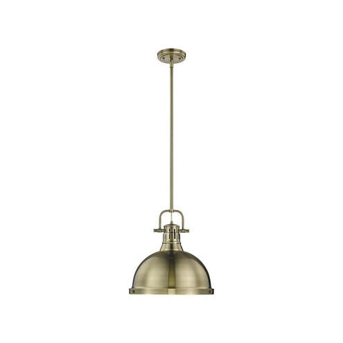 Duncan Semi Flush Ceiling Light 14 inch Aged Brass