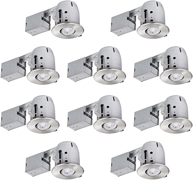 Globe Electric 4" Recessed lighting kit, 90540 (set of 10), bulbs not included