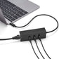 USB 3.1 Type-C to 3 Port USB Hub with Ethernet Adapter - Black