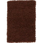 Solo Solid Shag Chocolate Brown Area Rug 3" x 5"