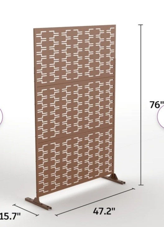 6.5 ft. H x 4 ft. W Laser Cut Metal Privacy Screen