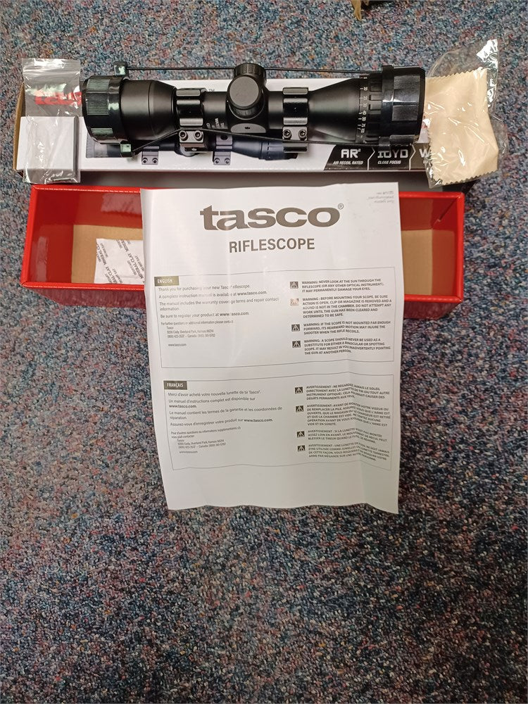 TASCO TAR432 4X32mm AO Air Gun Scope, Fully Coated Optics, Includes Rings, Multi